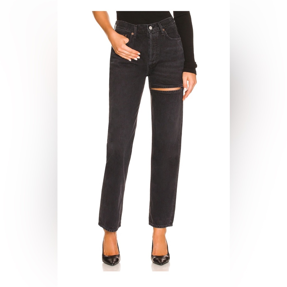 Agolde Black Straight Leg Jeans